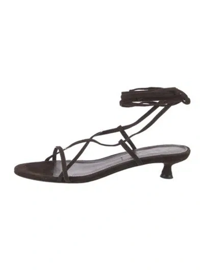 Pre-owned Aeyde Leather Gladiator Sandals In Brown