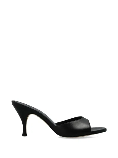 Aeyde Leather Heeled Sandals In Black