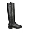 Aeyde Leather Henry Knee-high Boots 45 In Black