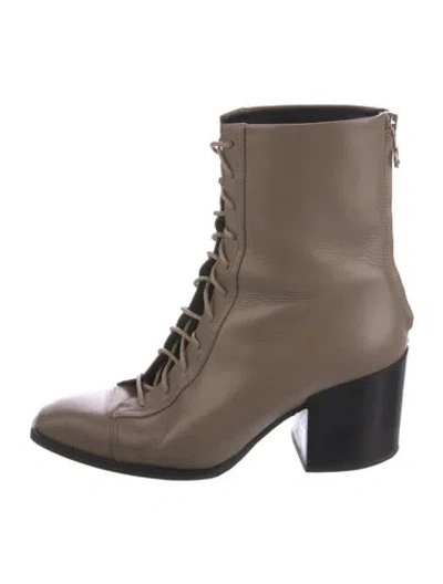Pre-owned Aeyde Leather Lace-up Boots In Brown