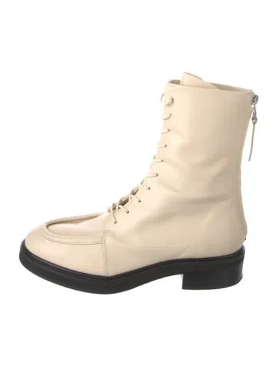Pre-owned Aeyde Leather Lace-up Boots In Neutrals