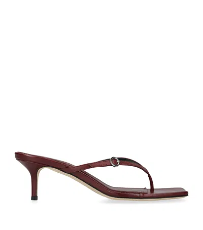 Aeyde Leather Leigh Heeled Sandals 55 In Wine