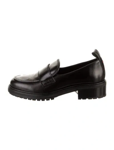 Pre-owned Aeyde Leather Loafers In Black