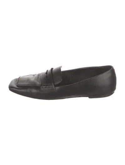 Pre-owned Aeyde Leather Loafers In Black