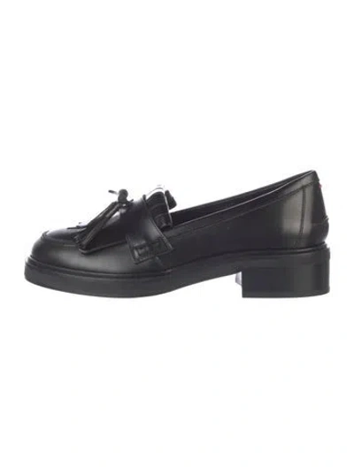 Pre-owned Aeyde Leather Loafers In Black
