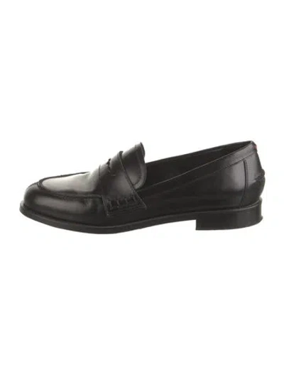 Pre-owned Aeyde Leather Loafers In Black
