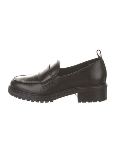 Pre-owned Aeyde Leather Loafers In Black