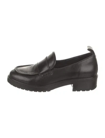 Pre-owned Aeyde Leather Loafers In Black
