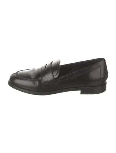 Pre-owned Aeyde Leather Loafers In Black