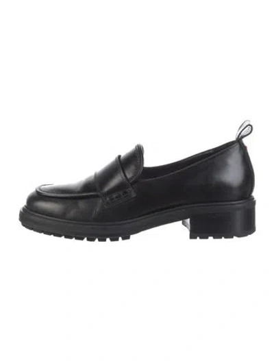 Pre-owned Aeyde Leather Loafers In Black