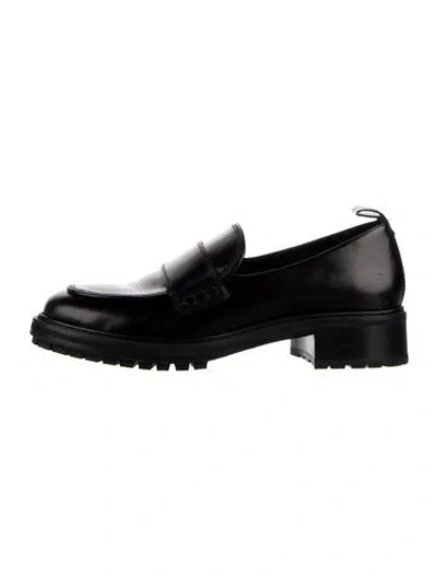 Pre-owned Aeyde Leather Loafers In Black