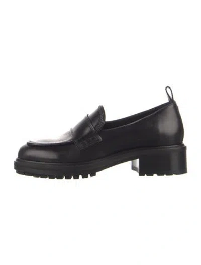 Pre-owned Aeyde Leather Loafers In Black