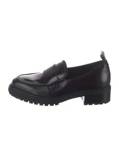 Pre-owned Aeyde Leather Loafers In Black