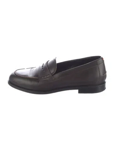 Pre-owned Aeyde Leather Loafers In Black