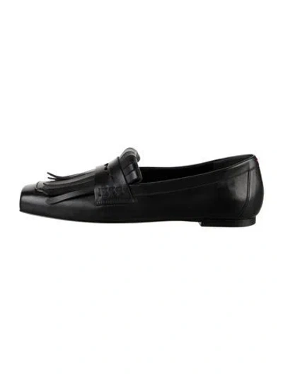 Pre-owned Aeyde Leather Loafers In Black