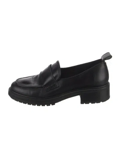 Pre-owned Aeyde Leather Loafers In Black