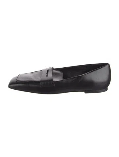 Pre-owned Aeyde Leather Loafers In Black