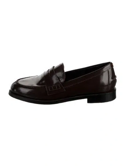 Pre-owned Aeyde Leather Loafers In Brown