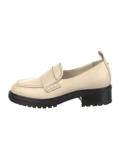 Pre-owned Aeyde Leather Loafers In Neutral