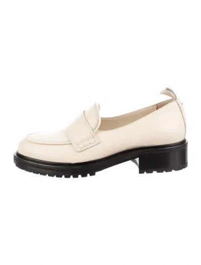 Pre-owned Aeyde Leather Loafers In Neutral