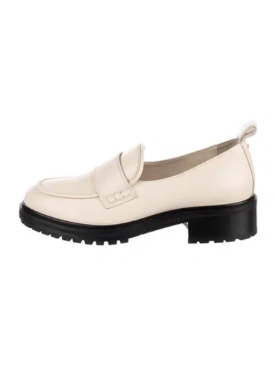 Pre-owned Aeyde Leather Loafers In White