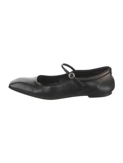Pre-owned Aeyde Leather Mary Jane Flats In Black