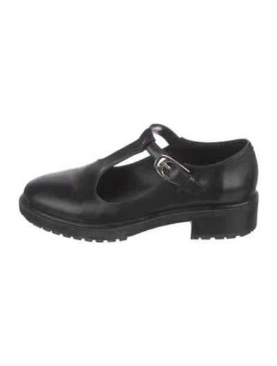 Pre-owned Aeyde Leather Mary Jane Flats In Black