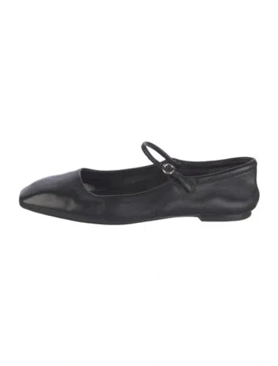Pre-owned Aeyde Leather Mary Jane Flats In Black