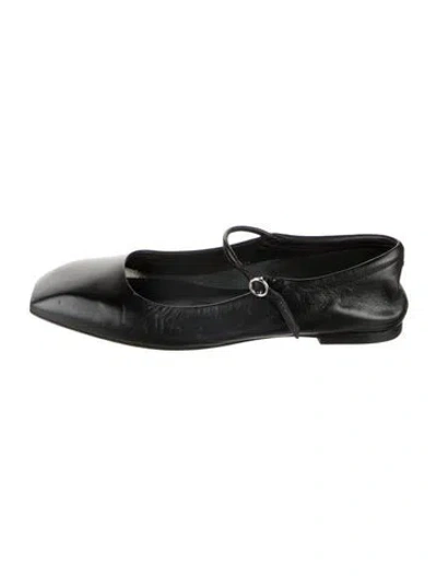 Pre-owned Aeyde Leather Mary Jane Flats In Black