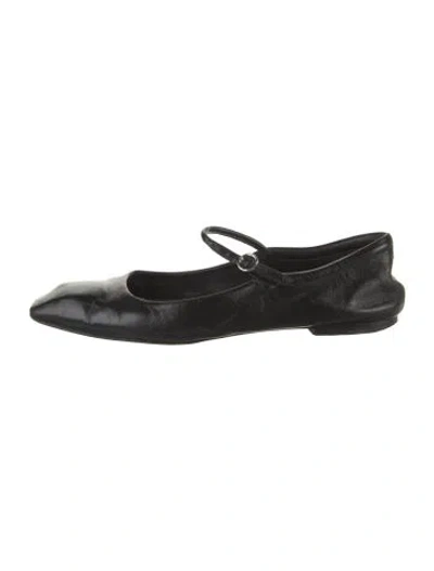 Pre-owned Aeyde Leather Mary Jane Flats In Black