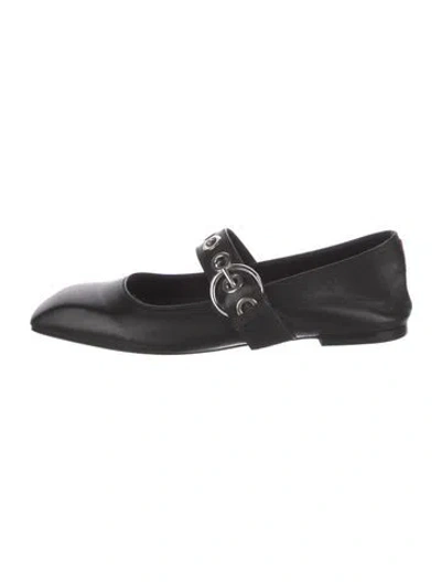 Pre-owned Aeyde Leather Mary Jane Flats In Black