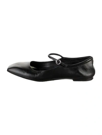 Pre-owned Aeyde Leather Mary Jane Flats In Black