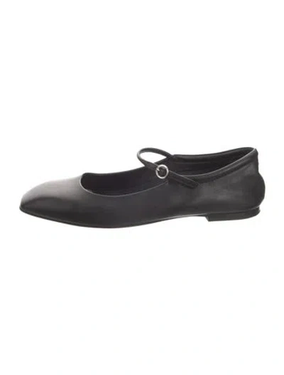 Pre-owned Aeyde Leather Mary Jane Flats In Black