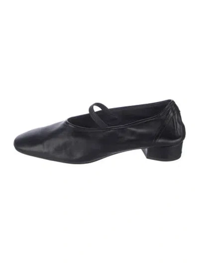 Pre-owned Aeyde Leather Mary Jane Flats In Black