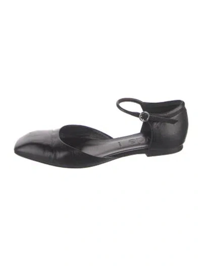 Pre-owned Aeyde Leather Mary Jane Flats In Black