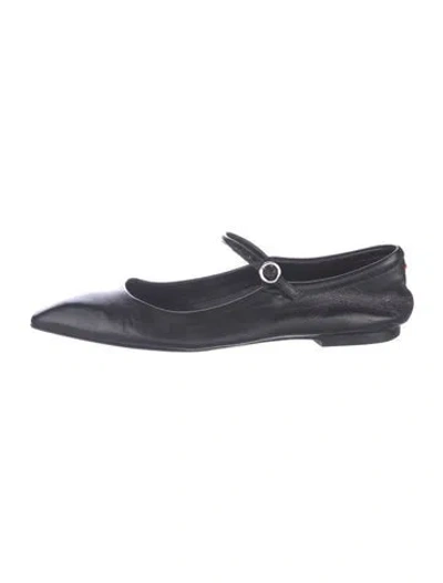 Pre-owned Aeyde Leather Mary Jane Flats In Blue