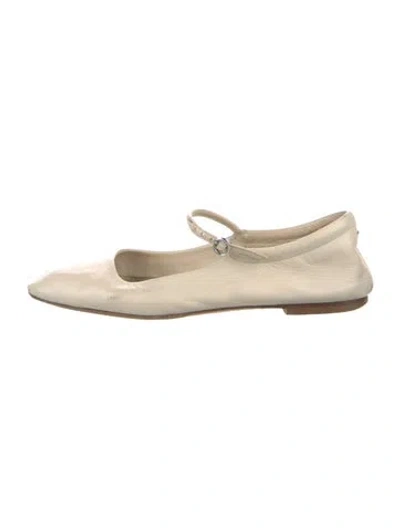 Pre-owned Aeyde Leather Mary Jane Flats In Neutral