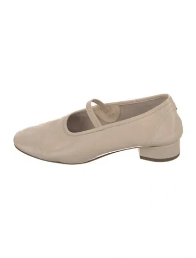 Pre-owned Aeyde Leather Mary Jane Flats In Neutral