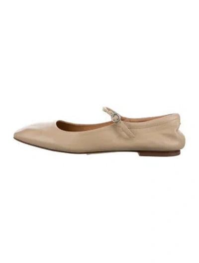 Pre-owned Aeyde Leather Mary Jane Flats In Neutrals
