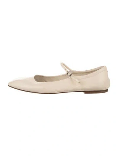 Pre-owned Aeyde Leather Mary Jane Flats In Neutrals