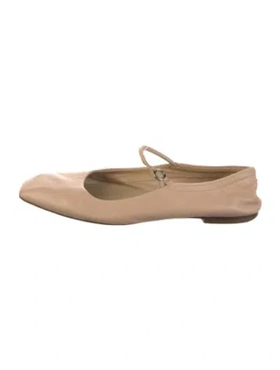 Pre-owned Aeyde Leather Mary Jane Flats In Neutrals