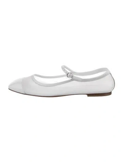 Pre-owned Aeyde Leather Mary Jane Flats In White