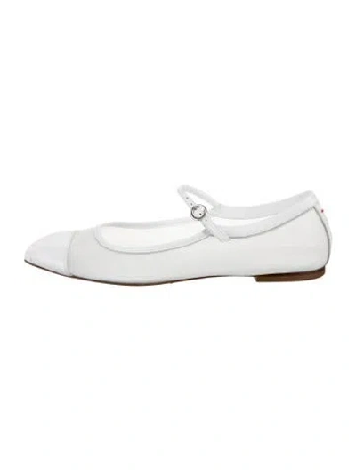 Pre-owned Aeyde Leather Mesh Accents In White