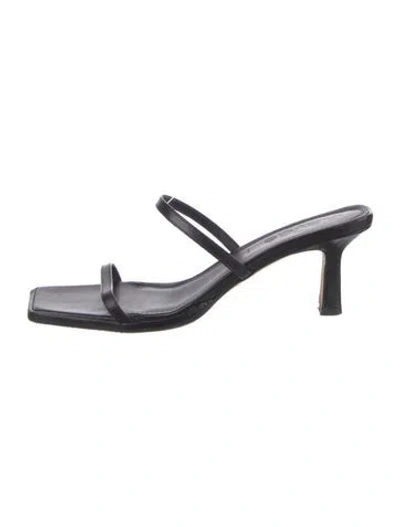 Pre-owned Aeyde Leather Mules In Black