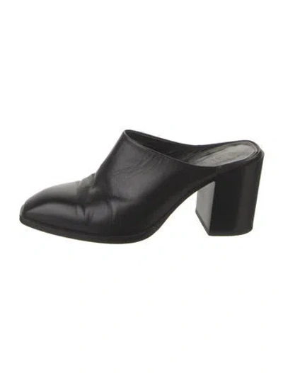Pre-owned Aeyde Leather Mules In Black