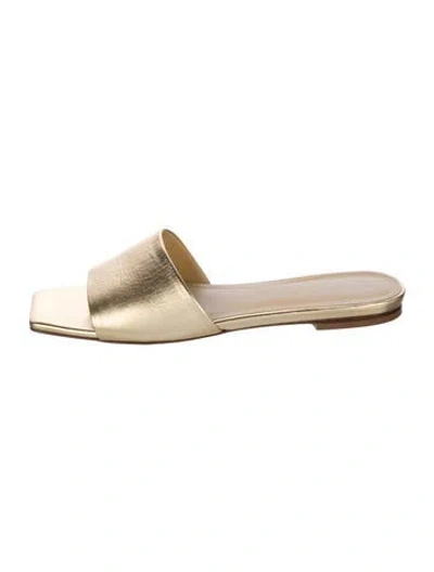 Pre-owned Aeyde Leather Mules In Gold