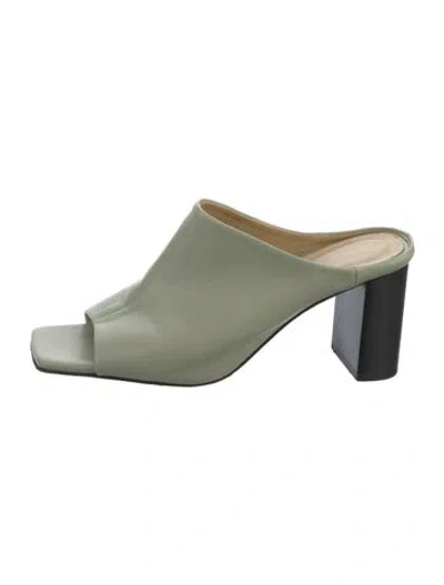 Pre-owned Aeyde Leather Mules In Green