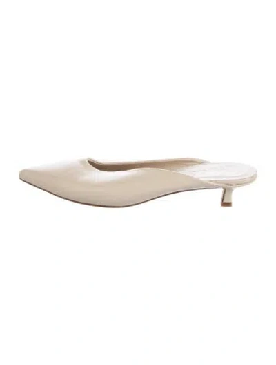 Pre-owned Aeyde Leather Mules In White