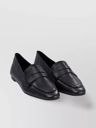 Aeyde Leather Penny Strap Loafers Rubber Sole