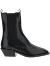 Aeyde Leather Pointed-toe Boots In Black
